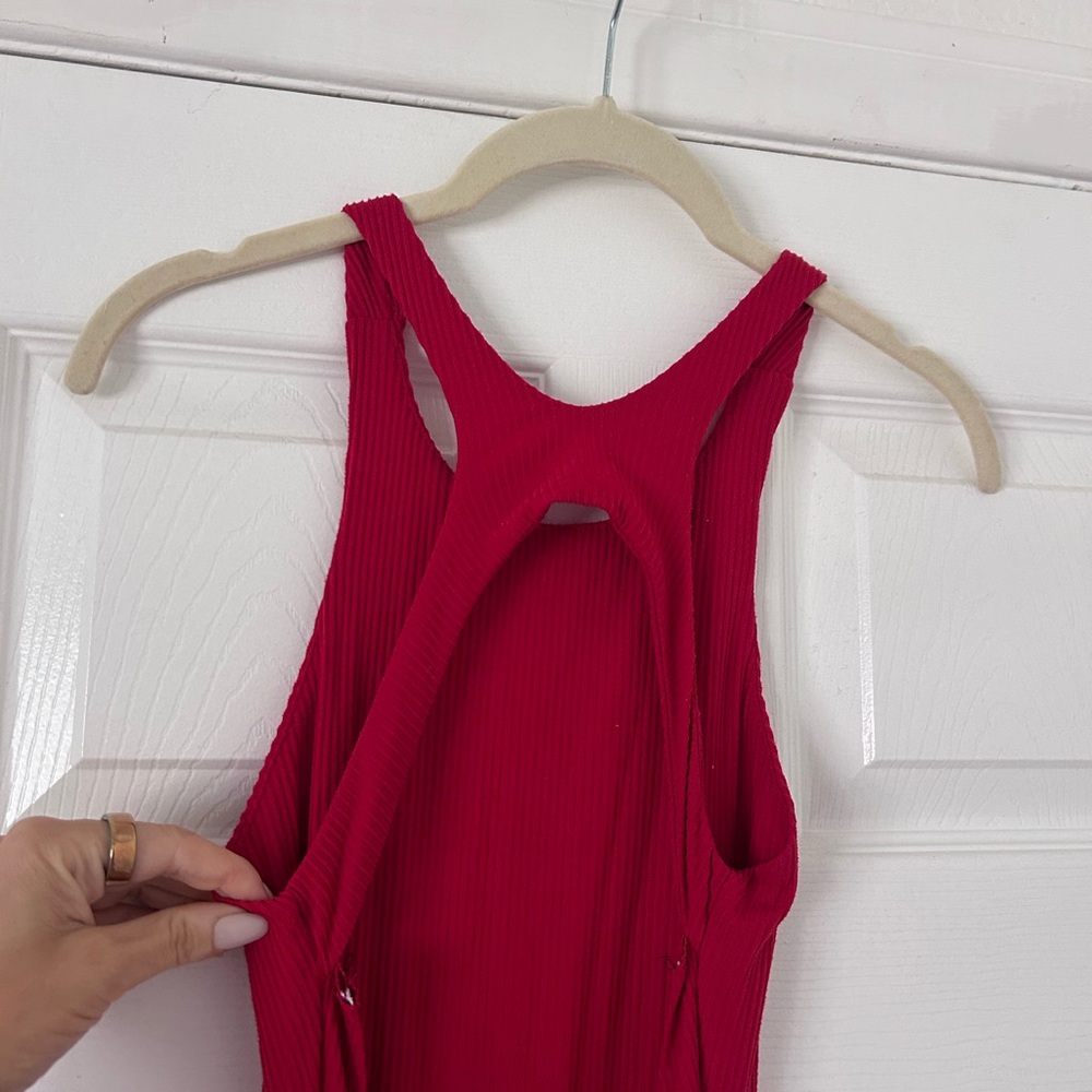 Lulu's Red Racerback Midi Dress - Picture 3 of 4
